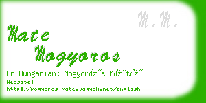 mate mogyoros business card